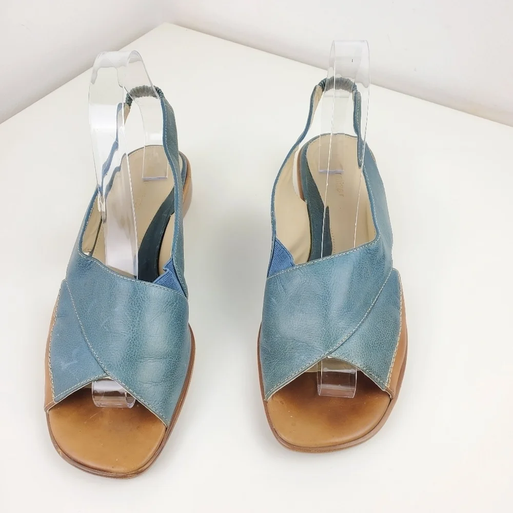 Naturalizer women sandals leather made in Brazil size 9W blue - Picture 3 of 9